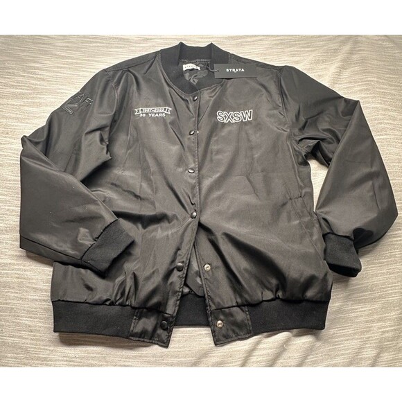 Strata Black SXSW Austin TX 35 Years Staff Snap Lightweight Jacket Size XL NWT - Picture 1 of 7